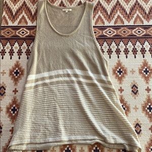 Tan and creme tank top sweater tunic